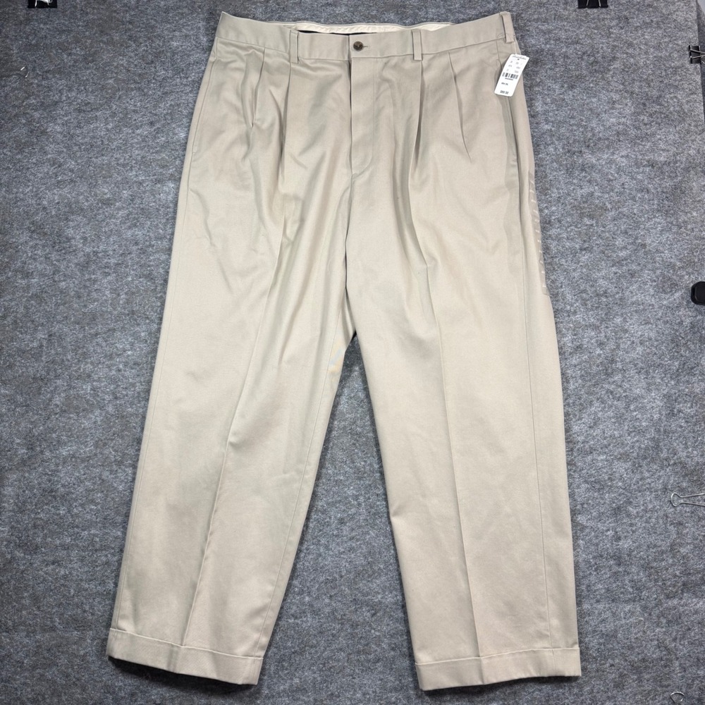 Brooks Brothers Advantage Chino Elliot Khaki Pleated Cuffed Pants 40x29 NEW